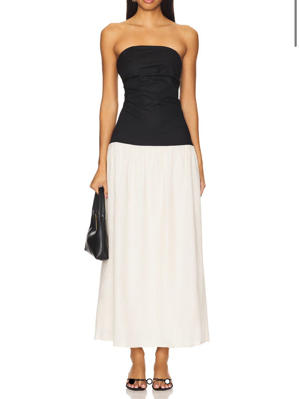 Two-Tone Black And White Strapless Maxi Skirt